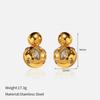Chenhe stainless steel jewelry women's light luxury high-end gold earrings European and American niche do not fade titanium steel studs