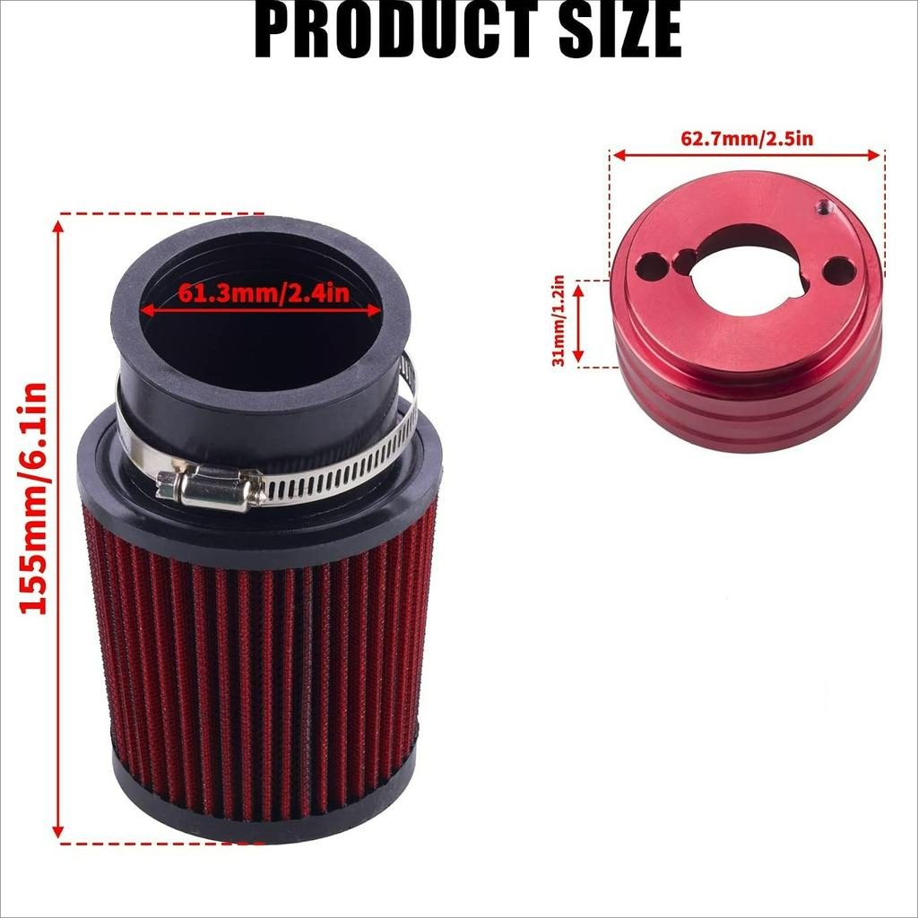 Hochleistungs-Upgrade-Luftfilter-Adapter Ansaug-Zündkerzen-Kit für Predator 212cc 6,5 PS Motor Mini-Bike Go-Kart Racing