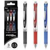 Pentel EnerGel Gel Ink Ballpoint Pen, 0.5mm, 3-Color Set, BLN75Z-3STH