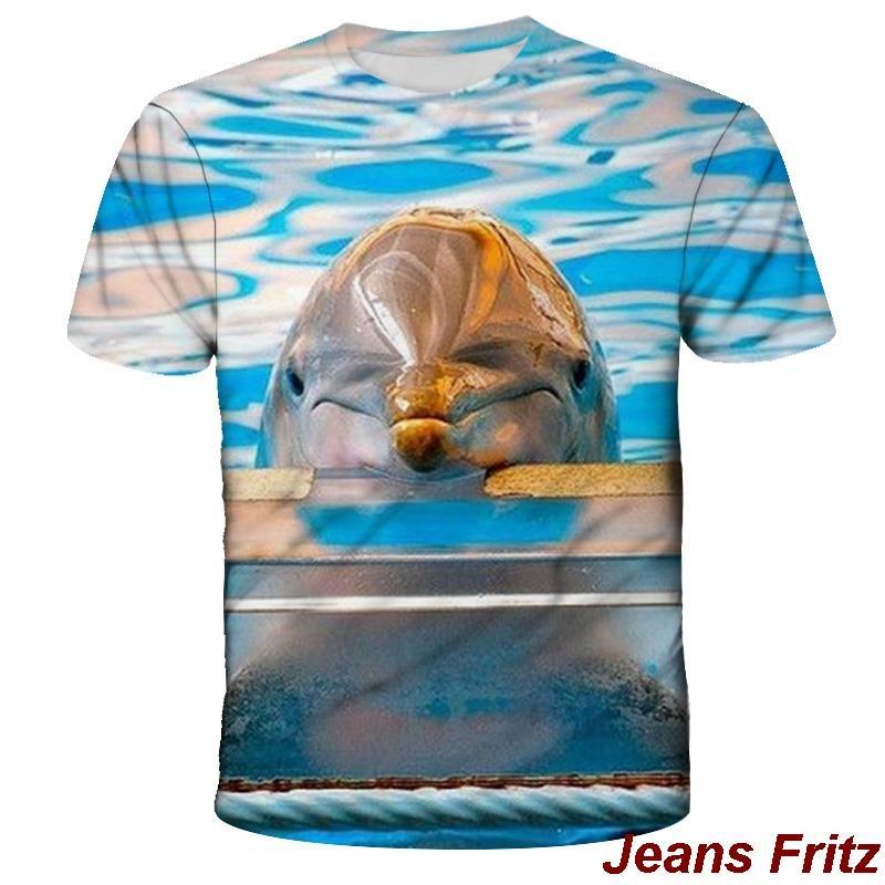 Dolphin 3D Printed Men Tshirt Man Women Funny T Shirts Homme Fashion Short Sleeve Hip Hop T-shirt