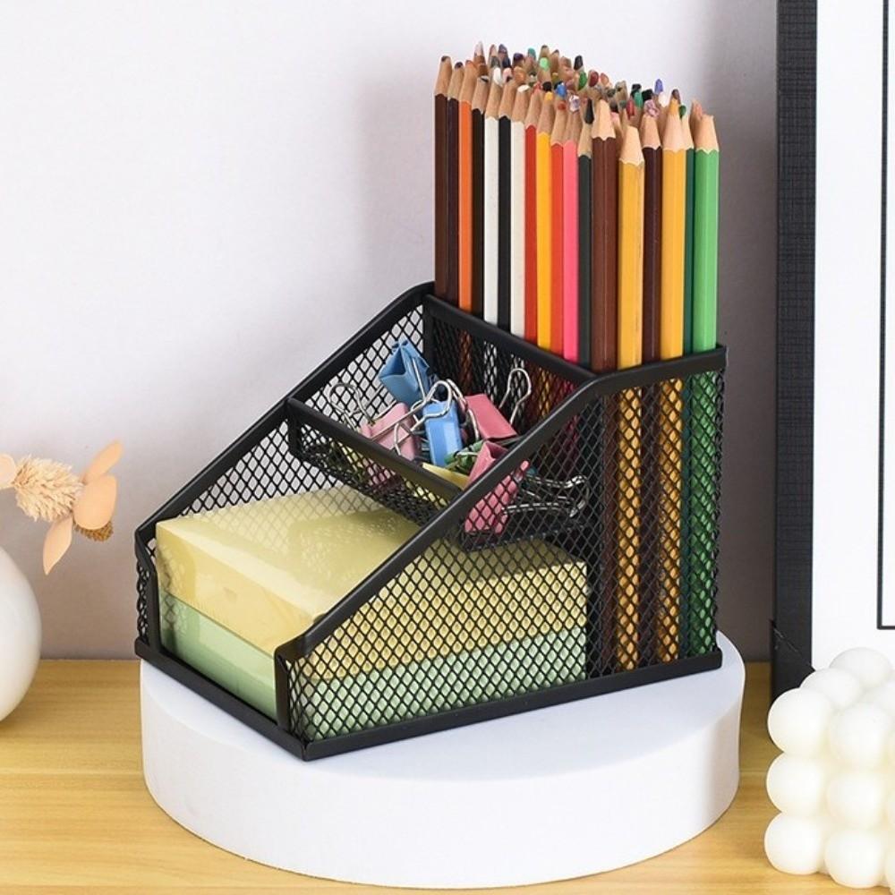 Space-saving Pen Holder Metal Stationery Organizer New Desk Organization for Desktop Stationery
