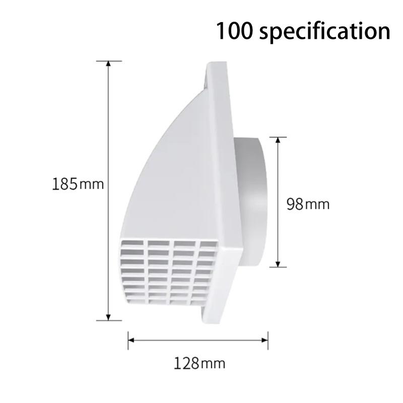 Abs Exterior Wall Ventilation Grille With Valve For Range Hood Duct Air Outlet Weatherproof Material 100Mm 125Mm 150Mm