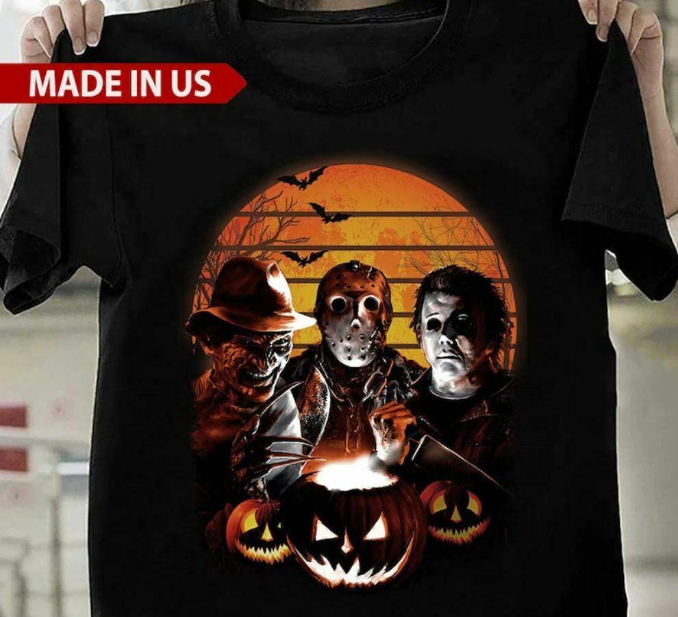 Horror Movie Icons T-ShirtMichael Myers Freddy Krueger JasonHalloween Tee Unisex T-Shirt XXXXL