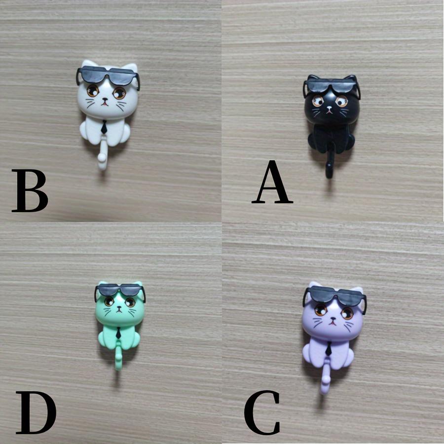

4 шт. Милые мультяшные кошачьи крючки без сверления, Бесследное настенное крепление для пальто, шляп, Модное хранение очков 4pcs Cat Hooks/A+B+C+D