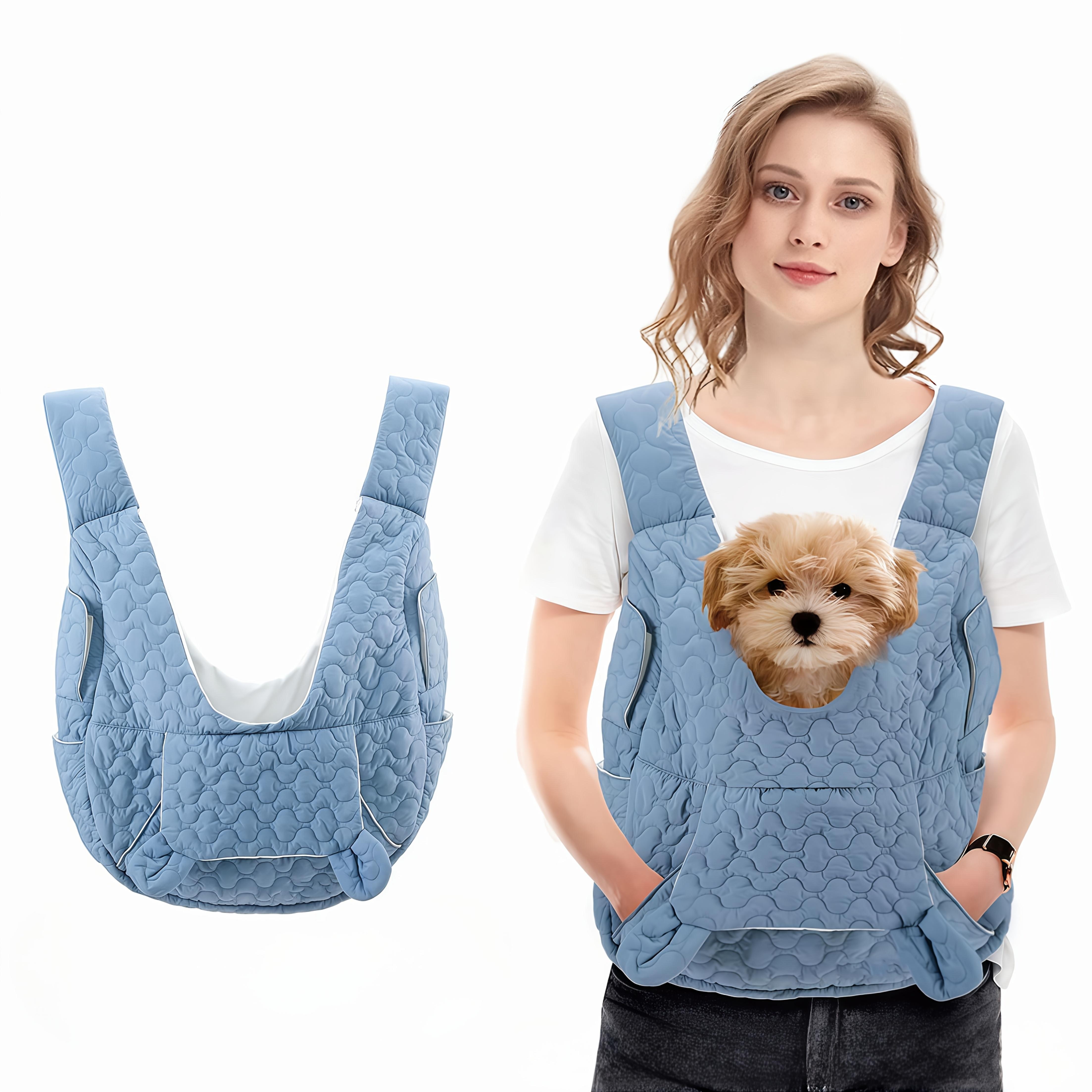 

Front-Facing Pet Carrier Backpack, Adjustable Dog & Cat Carrier for Small Pets with Removable Pad, Breathable Travel Backpack синий