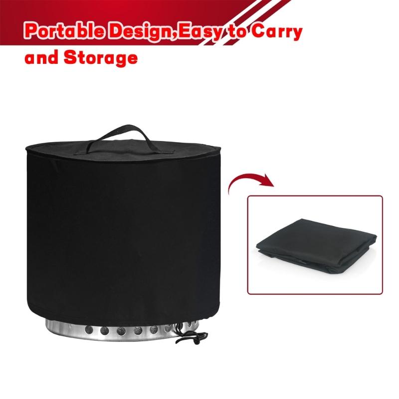 Durable Polyester Fire Pit Cover Designed For 15 Inch Round Pits Featuring Handle Easy Installation