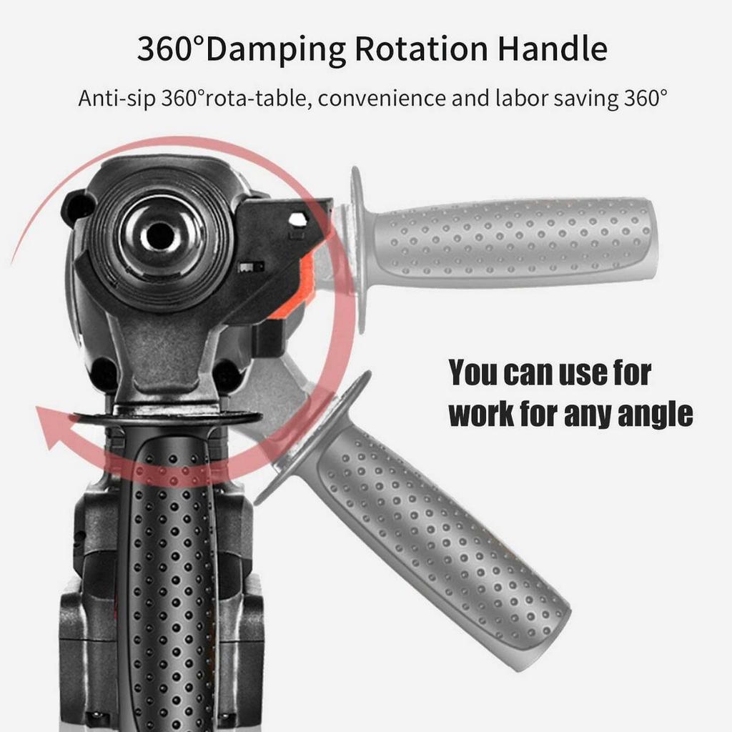 50-60Hz Brushless Electric Rotary Hammer 19800mAh Rechargeable Multifunction Electric Hammer Impact Power Drill Tool with Battery