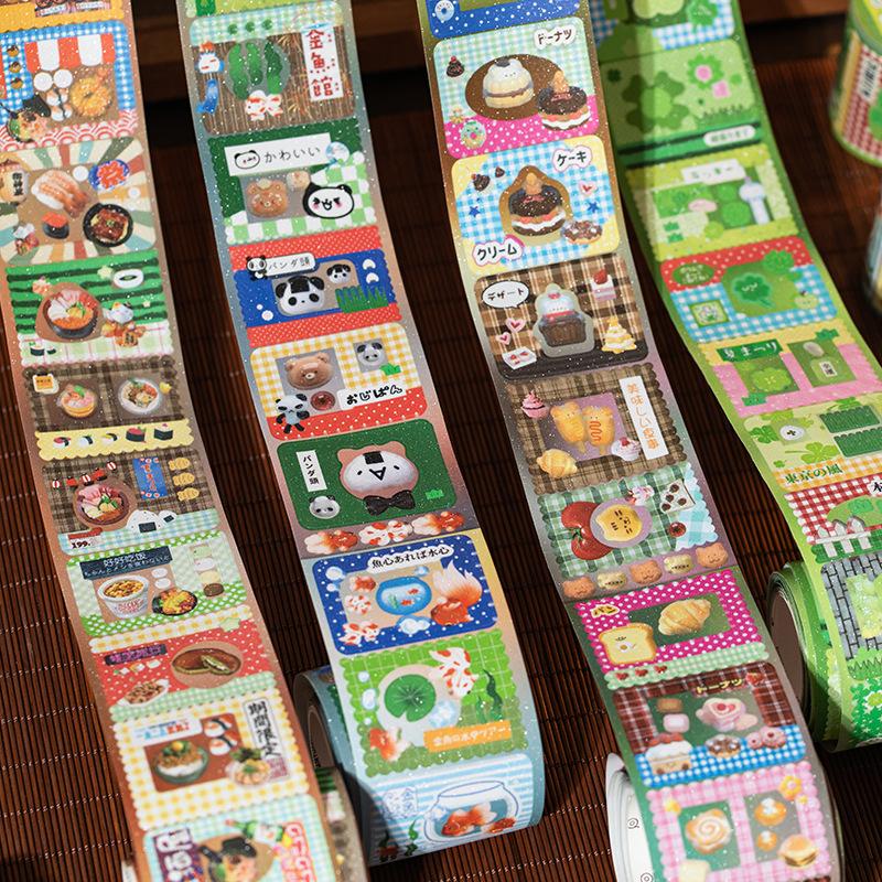 4style 50mm * 200cm/roll Cute Japanese style ancient Showa style photo frame die-cutting tape DIY handmade materials scrapbook