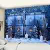 Christmas Popular Hanging Cloth False Window Scenery Outside The Window Tapestry Home Decoration Christmas Gift