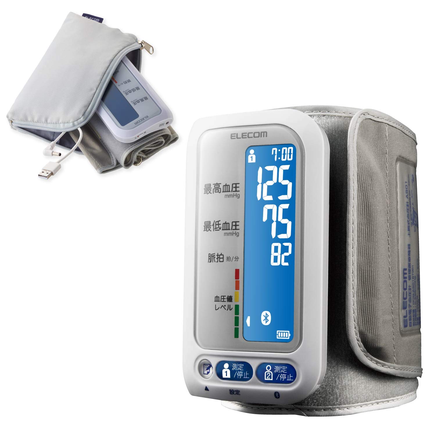 

ELECOM Brachial Blood Pressure Monitor HCM-AS01BTWH білий