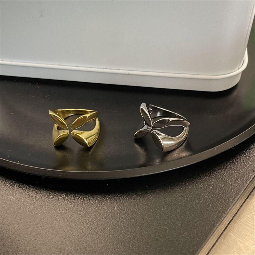 Gold Open Ring Geometric Minimalist Accessory Water Resistant Finger Ring  for Women's Daily Outfit