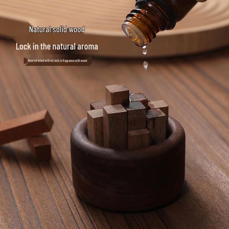 High-End Black Walnut Car Aromatherapy Diffuser