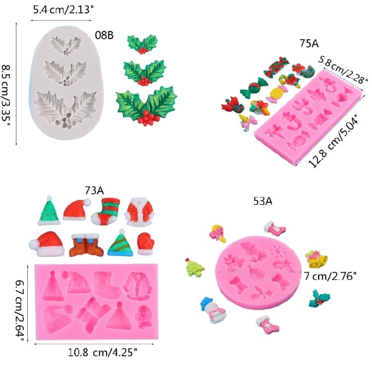 Candy Tree Hat Socks Silicone Mold Fondant Mold Christmas Baking DIY Supplies