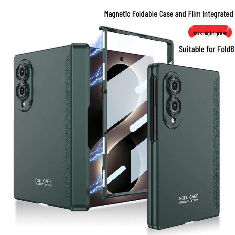 Samsung Z Fold8 Magnetic Frosted Case: Full Coverage, Integrated Hinge, Hard Shell, Foldable Screen Protection