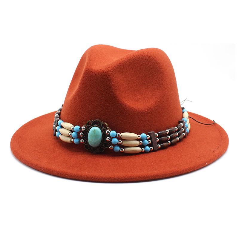 Jazz Hat Woolen Imitation Wool Felt Hat Neutral Versatile Top Hat Men'S And Women'S Cowboy Hats