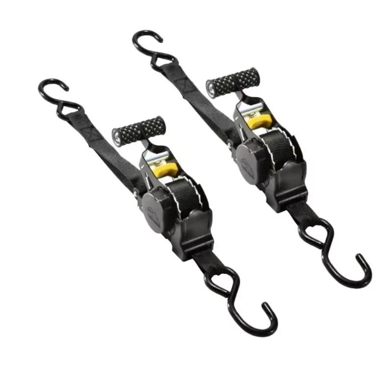 Auto Cargo Straps Retractable Belts Ratchet Tensioner for Load Luggage Motorcycle Car Truck Tie Down Securing Strap Set