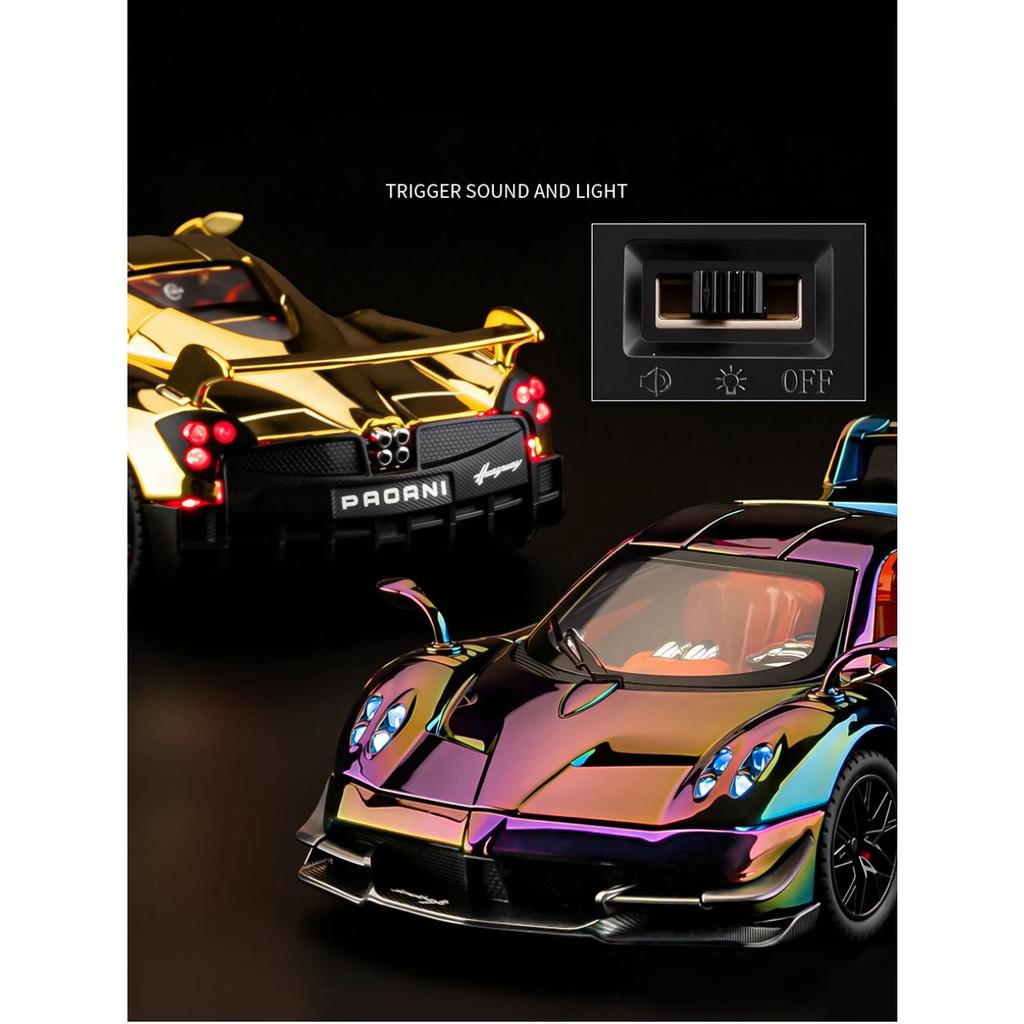 1/24 Pagani Huayra BC Supercar Legierungsauto Diecasts & Spielzeugfahrzeuge Metallspielzeugauto Modell Sound und Licht Sammlung Kinderspielzeug