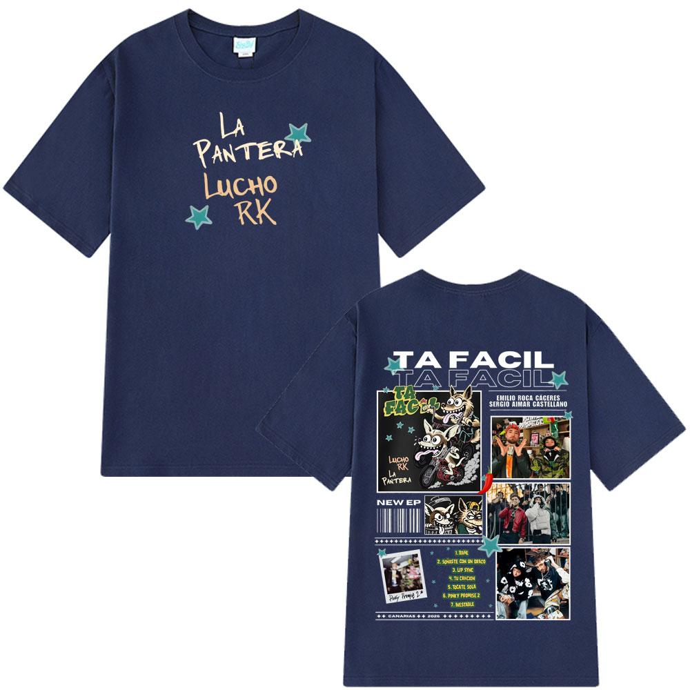 2026Ta Facil s New Album La Panter Lucho Rk - Stylish Printed Unisex s and Women s Harajuku Hip-hop Casual T-shirt S