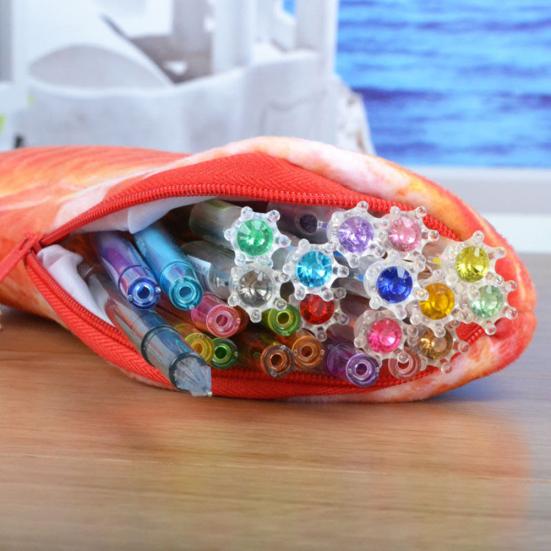 Creatieve 3D Vorm van Vis Etui Tas Schrijfwaren Schoolbenodigdheden Cosmetische Tas