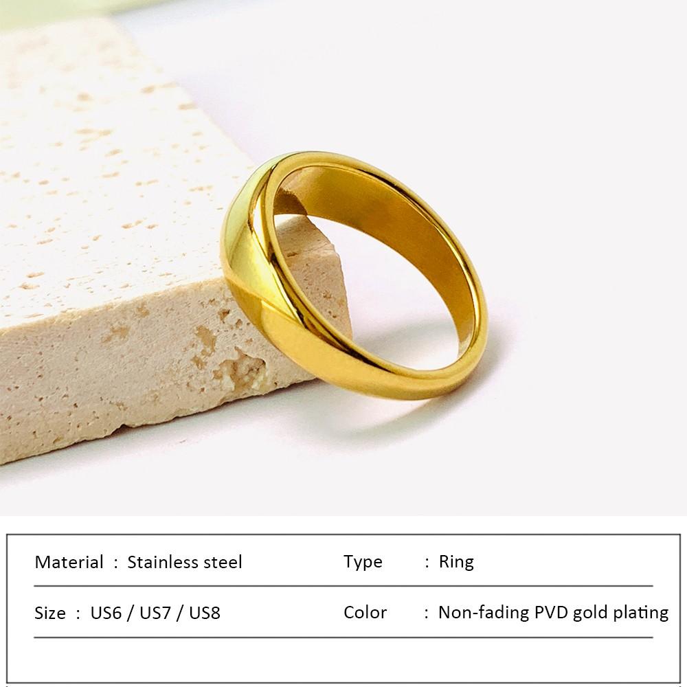 Waterproof Stainless Steel Ring for Women Non-fading Heart Ring Stylish Metal Rings Simple New Jewelry