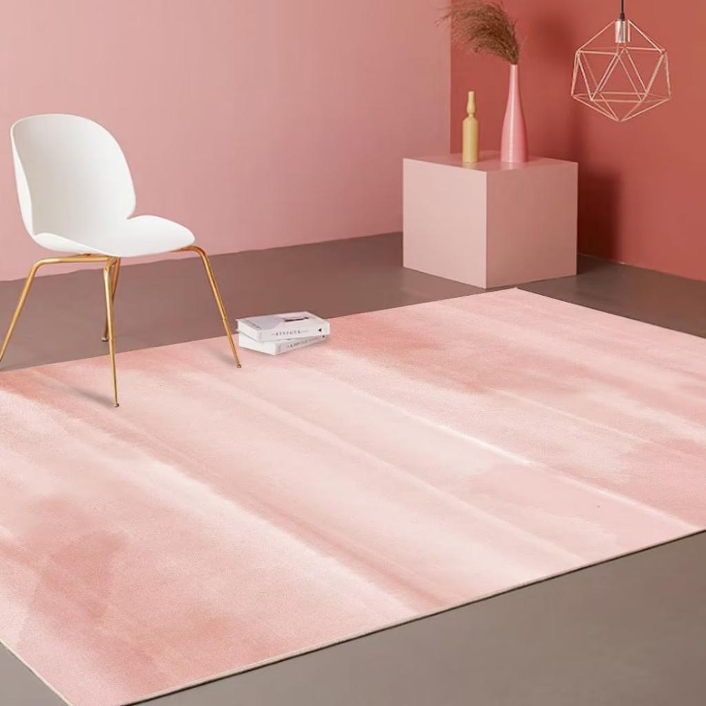 Modern Minimalist Carpets for Living Room Light Luxury Geometric Pink Floor Mat Fluffy Soft Coffee Table Bedroom Rug Non-slip