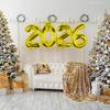 Gold Crown Foil Number Balloons for  New  Christmas Eve Festival Party Supplies Graduation Decorations Navidad