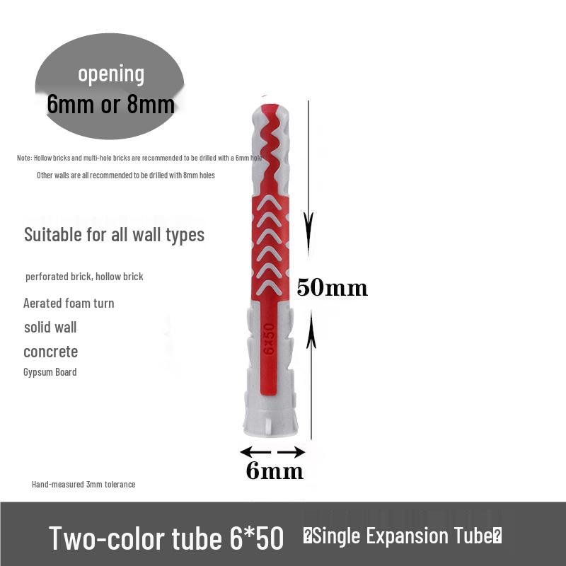 M10*50 Tetrahedron Plastic Expansion Tube for LCD TV Wall Mount & Outdoor AC Unit Bracket