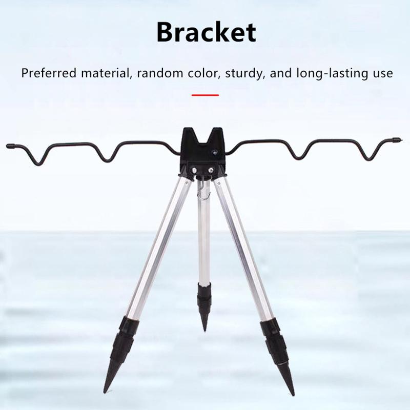 1Pc Telescopic Bracket Holder Sea Pole Support Frame 3-Fold Aluminum Alloy Fishing Rod Rest Base Load-Bearing Tripod Stand