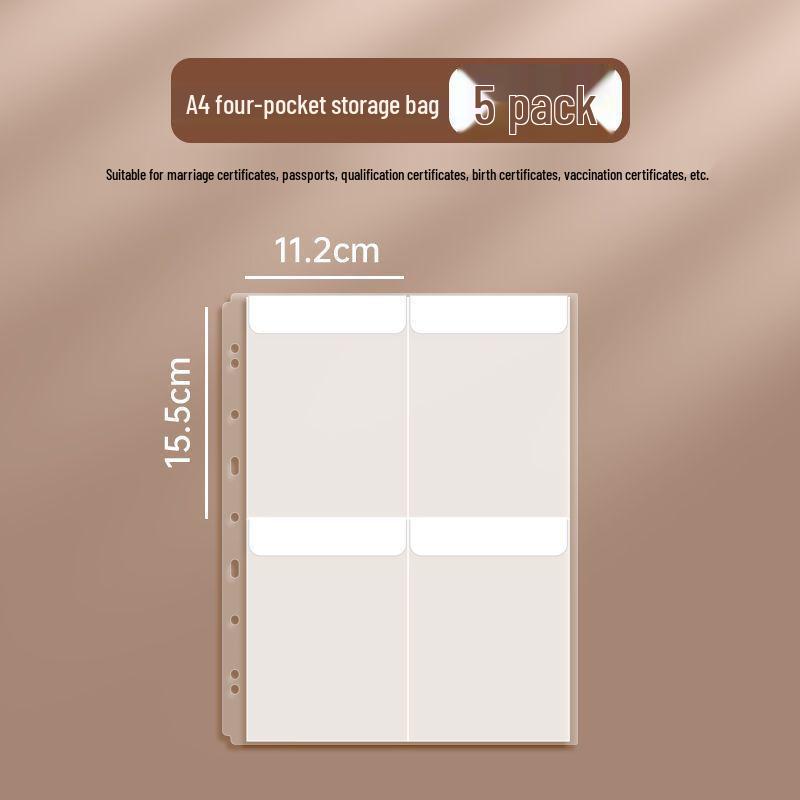 A4 ID Skladovací taška na dokumenty: Obsahuje potvrzení o trvalém pobytu, očkovací průkaz, rodný list, pas, řidičský průkaz, volný listový pořadač.