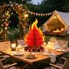 Folding Honeycomb Campfire Fake Decoration 3D Paper Centerpiece Artificial Outdoor Camping Party Decor Flame Ornament for Camp Bachelorette