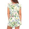 Women's Jumpsuit Floral Print Spring Summer Cap Sleeves Adjustable Drawstring Waist Comfortable Casual Short Jumpsuit With Pockets