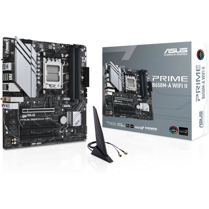 Carte Mère - ASUS - PRIME B650M-A WIFI II - AMD B650 - Emplacement AM5 Micro ATX