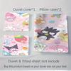 3pcs Sanrio Breathable Polyester Bedding Set Soft Duvet Cover and 2 Pillowcases,Suitable for All Seasons, 082660b