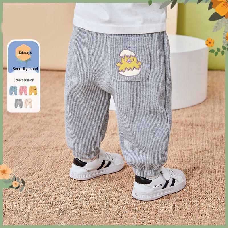 Newborn Infant Fleece-Lined Pants - Spring & Autumn Casual Wear for Boys & Girls