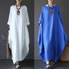 Chic Women Boho Cotton Linen Loose Long Sleeve Maxi Beach Blouse Casual Dress With Timeless Design