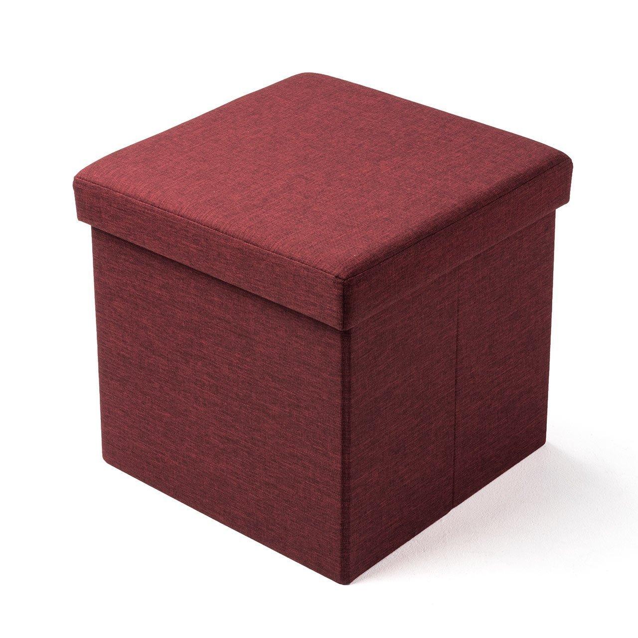 

Sanwa Direct Складаний табурет для зберігання, 38 см заввишки, Стильний табурет/пуф, Складний, Червоний, 150-SNCBOX6R