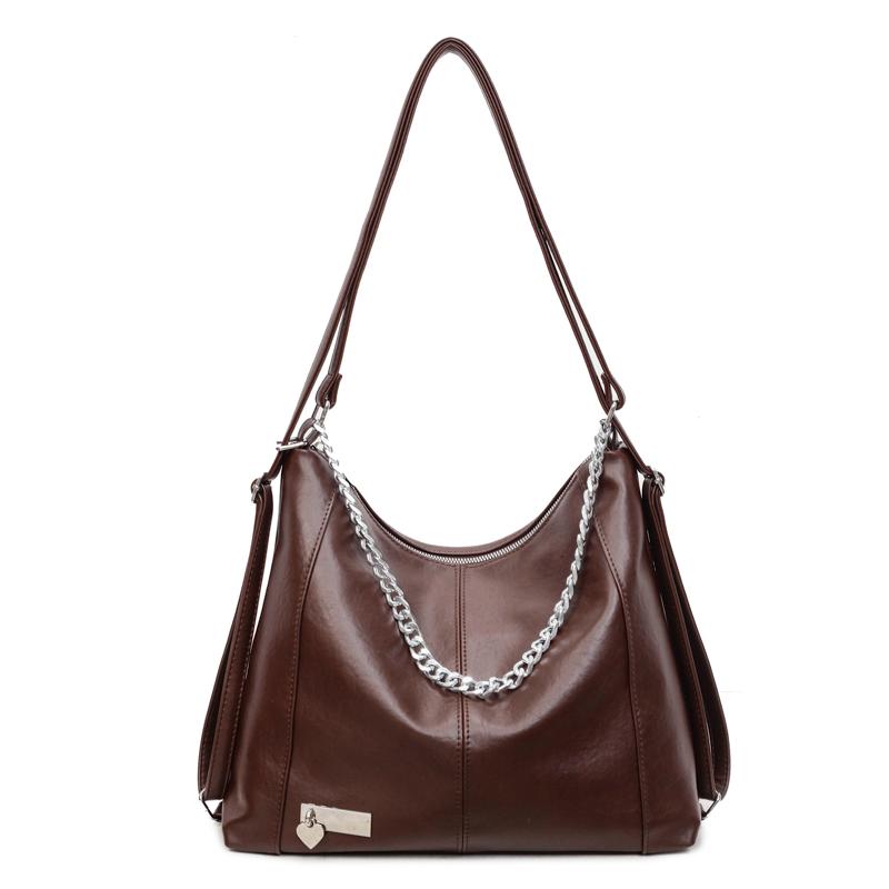 Fashionable Chain Decor Tote Bag Leather Crossbody Bag Multi-functional Backpack Suitable Travel for Daily Shopping Weekend Travel and Other Scenes