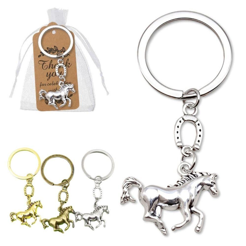 Creative Design Western Cowboy Keychain Vintage Style Stallion Charm Keyring  Key Accessory
