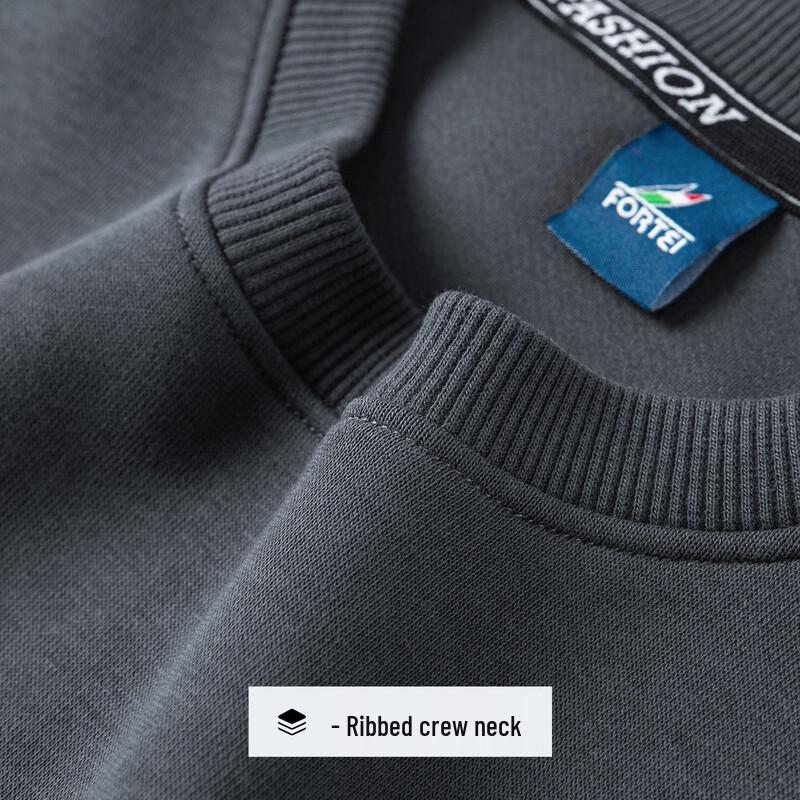 FORTEI Men's Silk & Cotton Blend Round Neck Sweatshirt