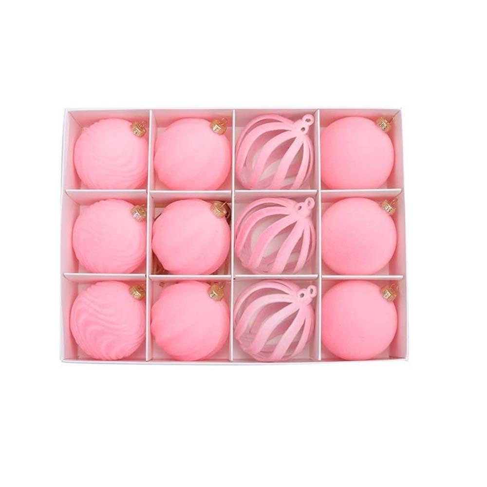 12pcs Plastic Christmas Ornaments Glitter Xmas Tree Hanging Balls  Christmas Tree Decoration