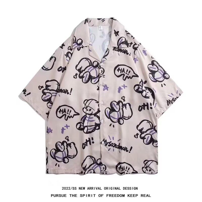 Pánská retro košile, pánský letní outfit, studentský volný střih, výklenek, neformální pánský top, svrchní oblečení, plážový top