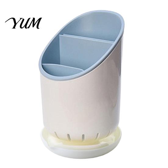 Chopstick Holder for Kitchen Countertop Multi-compartment Draining Holder, Plastic Utensil Organizer with Drain Tray, Compact Large Capacity Container