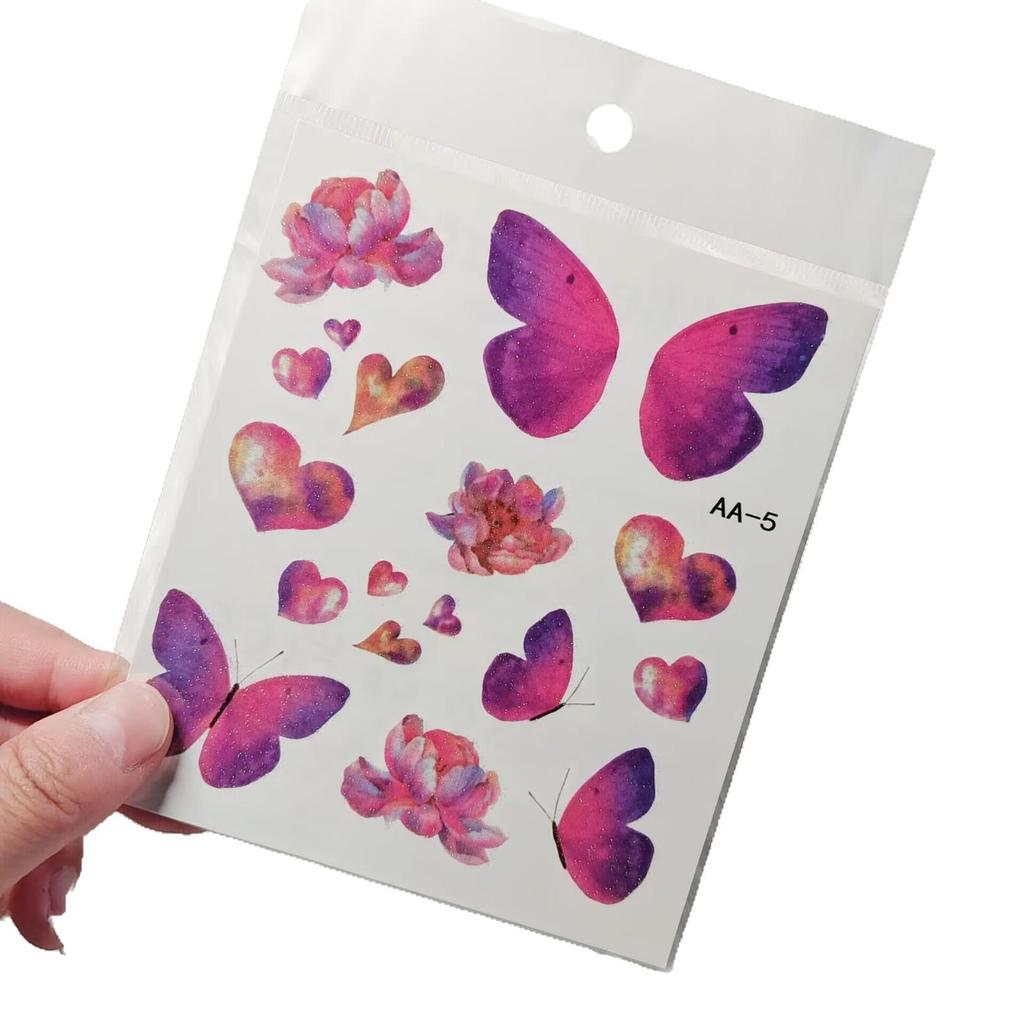 Non-toxic Washable Butterfly Face Stickers for Kids - Eye and Forehead Tattoos