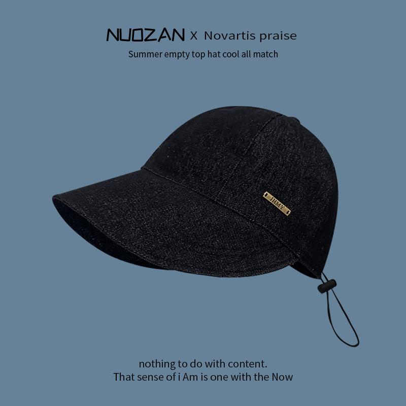 

Женская летняя джинсовая бейсболка с металлическим логотипом - Повседневная широкополая шляпа от солнца One Size