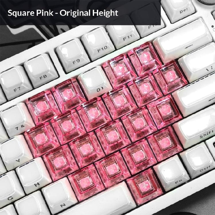 Ergonomic Original Profile 21 Key Backlit Keycaps Transparents PC Material With Storage Pouch For Office