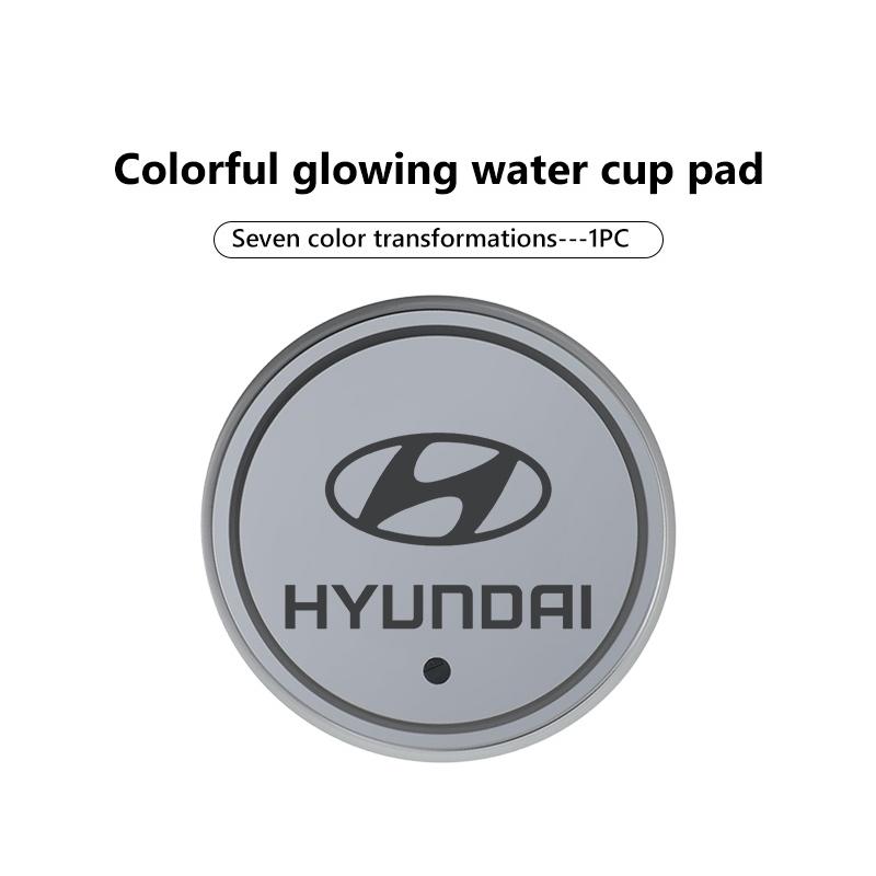 Car Cup Holder Anti Slip Pad USB Charging Lighting Glowing Coaster For Hyundai Genesis Azera GDI i10 i20 i30 i40 ix20 ix35 MM16