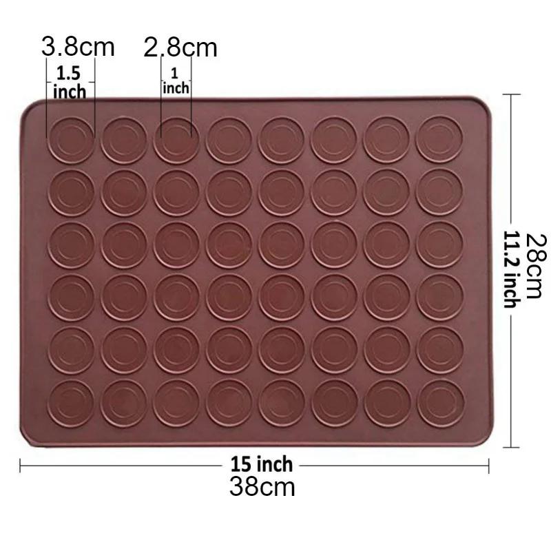 30 Cavity Pastry Cake Macaron Oven Baking Mould Sheet Pad Tray, Silicone DIY Cake Baking Mat, Kitchen Cooking Tools