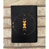 Leather Grimoire Journal - Moon Phases Print, Blank Spell Book, Book of Shadows, Unique Leather Gifts for Him