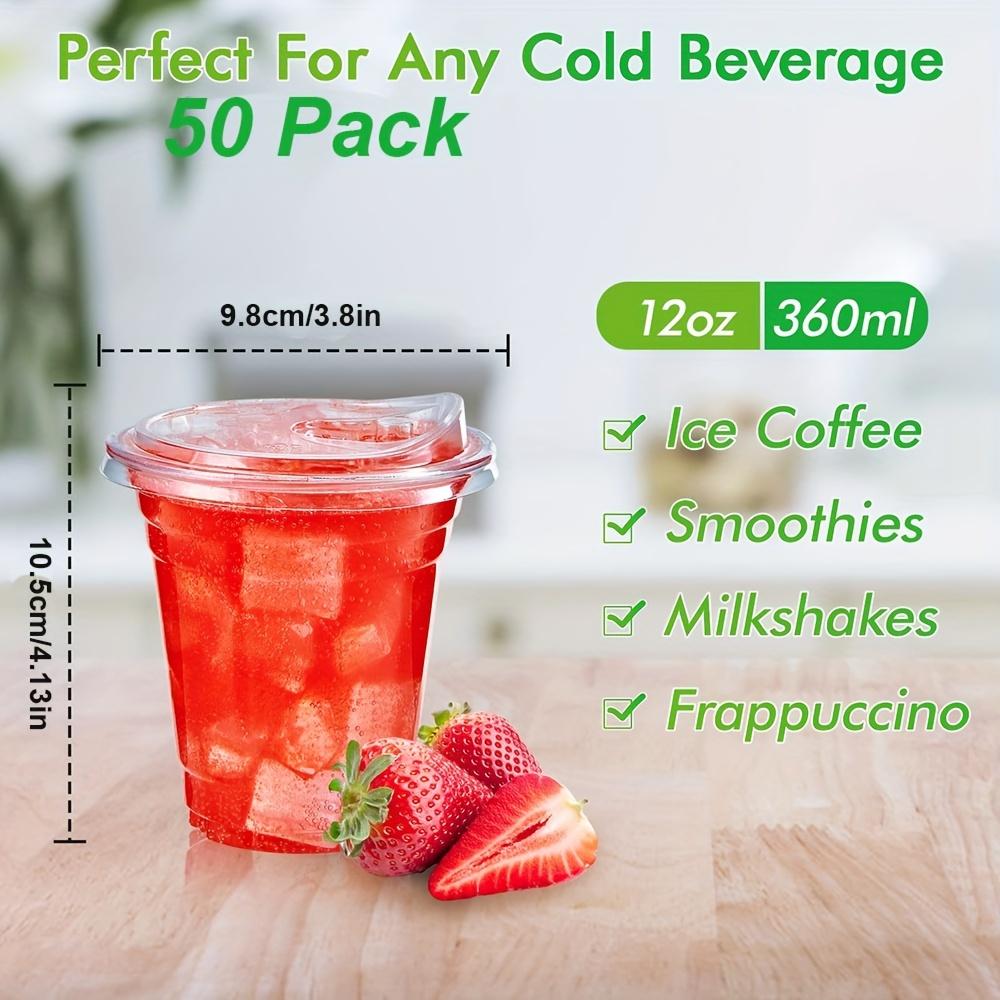 

50Set Plastic Drinking Cups with Strawless Sip Lids BPA Free Disposable Cold Drink Cups for Christmas Halloween Party 50Set