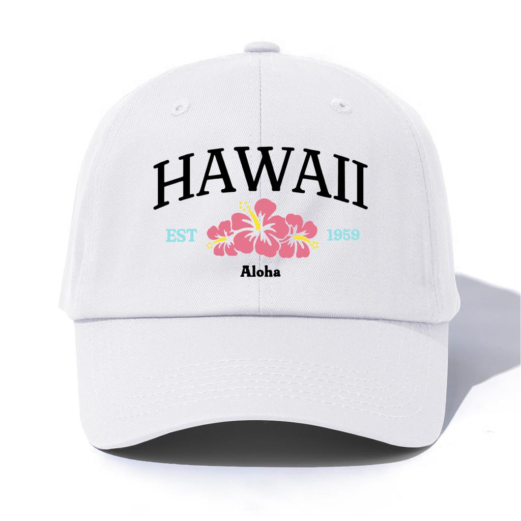 1pc HAWAII Print  Baseball Cap for Adults  Minimalist Retro Style Casual Soft Adjustable Dad Hat Perfect As Gift